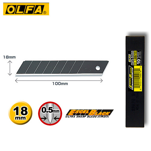 OLFA  LBB-10  大型超銳黑刃美工刀片(10片裝) / 盒