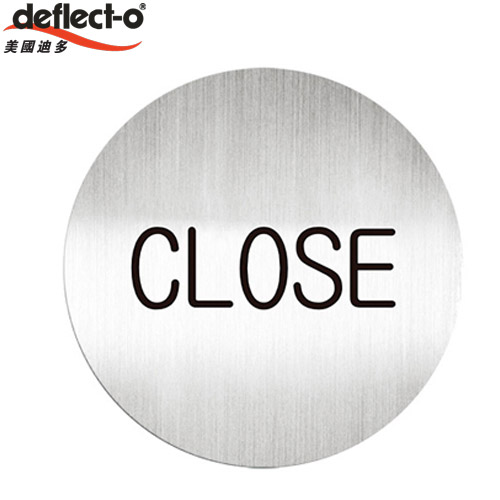 迪多deflect-o 611210C 英文(關門)-鋁質圓形貼牌 / 個