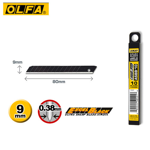 OLFA  ASBB-10  小型超銳黑刃美工刀片(10片裝) /盒