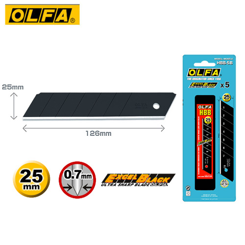 OLFA  HBB-5B  銳特大型美工刀片 (5片裝) / 盒 