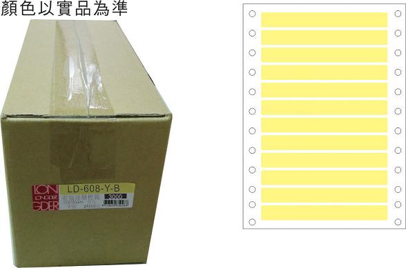龍德 點陣式電腦連續標籤 LD-608-Y-B黃色 (11X100mm) /箱