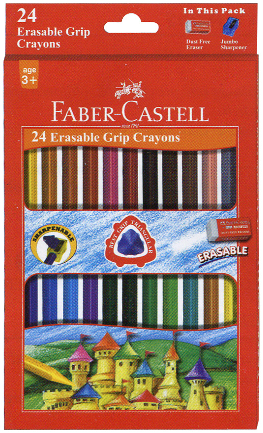 Faber-Castell 輝柏 122924 握得住可擦拭蠟筆24色入 / 盒