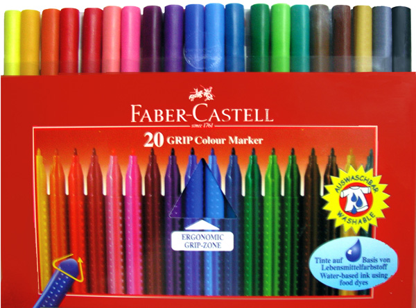 Faber-Castell 輝柏 155320 握得住抗壓三角筆桿彩色筆20色入 / 盒