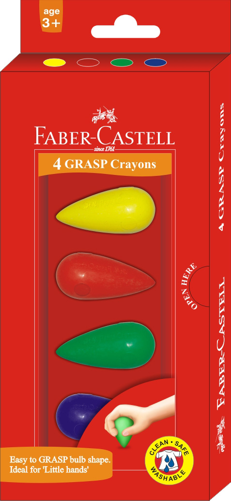 FABER-CASTELL 輝柏 120405 學齡水滴無毒蠟筆 / 盒