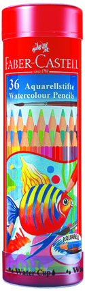 Faber-Castell 輝柏 115936 水彩色鉛筆精緻棒棒筒 -36色 / 筒 