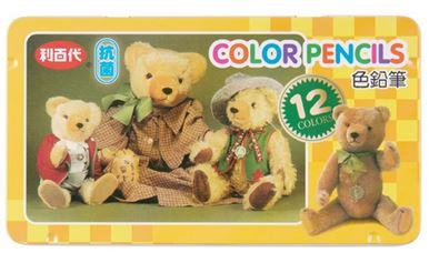 利百代 CC-038 泰迪熊抗菌色鉛筆12色 / 盒