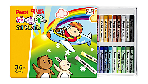 Pentel 飛龍 PHN8-36 一般粉蠟筆系列 36色入 / 盒