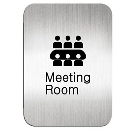 迪多deflect-o 612810S Meeting Room 英文會議室-鋁質方形貼牌 / 個
