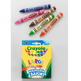 【雙鶖】52-3281 Crayola 可優蠟16色易清洗蠟筆(大支) /盒