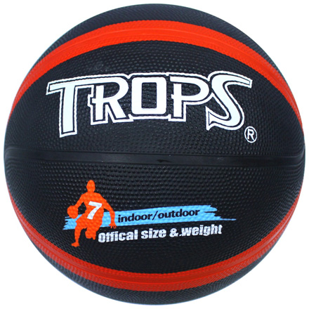 巨人 TROPS 40179B  雙色十字刻字籃球(黑/紅) / 個