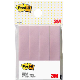 【3M】550RL-P 可再貼標籤紙系列 粉紅4條/包