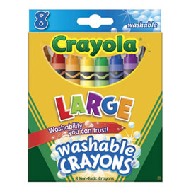 【雙鶖】52-3280 Crayola 可優蠟8色易清洗蠟筆(大支) /盒