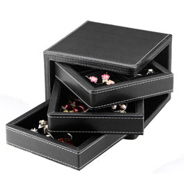 【雙鶖】HJB-1199 波德徠爾皮質三層珠寶盒&印鑑盒