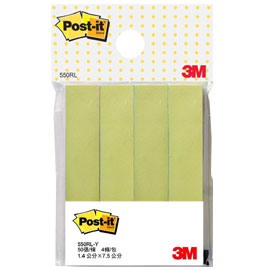 【3M】550RL-Y 可再貼標籤紙系列 黃色4條/包