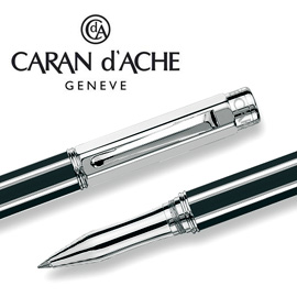 CARAN d'ACHE 瑞士卡達 VARIUS 維樂斯中國漆鋼珠筆(黑)銀 / 支