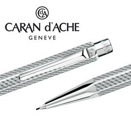 CARAN d'ACHE 瑞士卡達 ECRIDOR 艾可朵幾何麥紋自動鉛筆 0.7 (鈀金) / 支
