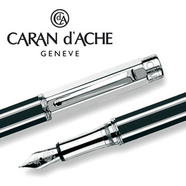 CARAN d'ACHE 瑞士卡達 VARIUS 維樂斯中國漆鋼筆(黑)銀-EF / 支