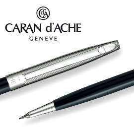 CARAN d'ACHE 瑞士卡達 MADISON 麥迪森亮黑漆自動鉛筆(銀蓋) 0.7 / 支