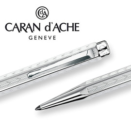 CARAN d'ACHE 瑞士卡達 ECRIDOR 艾可朵V型麥紋原子筆(鈀金) / 支