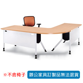 【潔保】KRW 辦公桌 主桌 白櫸木紋+雪白桌腳 / 套組