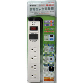 【明家】SP-4881 1開4插智慧型電腦延長線6呎 / 條