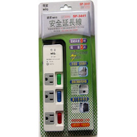 【明家】SP-3441 3開3插電腦延長線9呎/ 條  