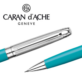 CARAN d'ACHE 瑞士卡達 LEMAN 利曼碧藍漆自動鉛筆(銀蓋) 0.7 / 支