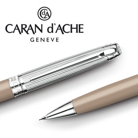 CARAN d'ACHE 瑞士卡達 LEMAN 利曼亮駝漆自動鉛筆(銀蓋) 0.7