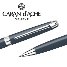 CARAN d'ACHE 瑞士卡達 LEMAN 利曼霧灰漆自動鉛筆(銀夾) 0.7 / 支