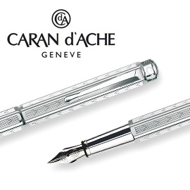 CARAN d'ACHE 瑞士卡達 ECRIDOR 艾可朵V型麥紋鋼筆(鈀金)-B / 支