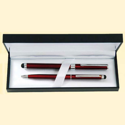 GC2 香檳紅鋼珠筆+細緻紅原子筆皮盒 H015/ 盒