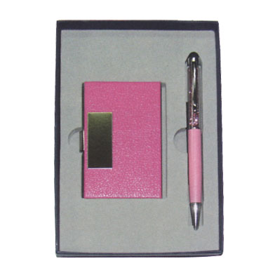 GC2 觸控粉鑽+粉紅金屬名片夾手工盒 / 組