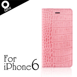 yardiX代理【韓國潮牌Gaze Indi Pink Croco iPhone 6(4.7吋)海棠粉鱷紋手工真皮保護套 】皮夾保護殼/保護皮套 可搭配保護貼/觸控筆