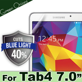 yardiX代理【美國Green Onions 抗藍光平板保護貼--Samsung Tab4 7.0 WiFi款】過濾43%藍光螢幕保護膜 有效阻隔43%有害藍光 硬度5H
