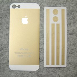 免用保護殼!!【iPhone 5 5S專用變身貼紙(金色)】耳機 lightning 8pin充電線孔位準確