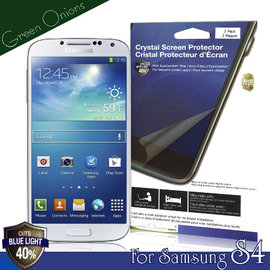 yardiX代理【美國Green Onions 抗藍光保護貼--Samsung Galaxy S4款(兩入裝)】過濾43%藍光螢幕保護膜 有效阻隔43%有害藍光 硬度5H