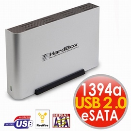 【Sarotech HardBox 3.5吋SATA II硬碟外接盒-USB 2.0 + Firewire 400 1394a+eSATA三介面】FHD-354USF