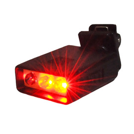 【WalkBox迷你夾式高亮度3Led閃爍紅光警示燈 】可固定在皮帶/自行車/牛仔褲/帽子燈