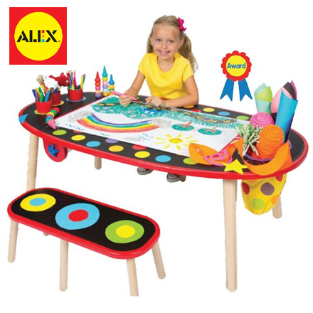 【美國ALEX】兒童專用繪畫桌椅組(紅黑) / 組