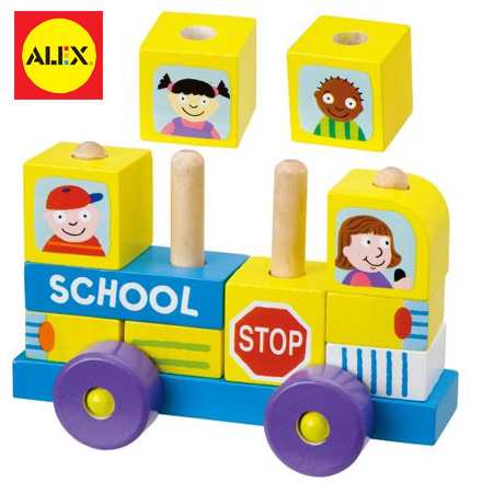 【美國ALEX】小手積木系列-校車/消防車 / 盒