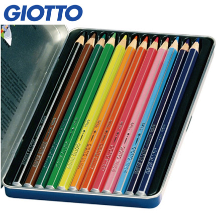 【義大利 GIOTTO】STILNOVO 水溶性彩色鉛筆(12色)鐵盒 / 盒