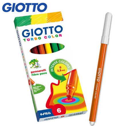 【義大利 GIOTTO】可洗式兒童隨身彩色筆(6色) / 盒