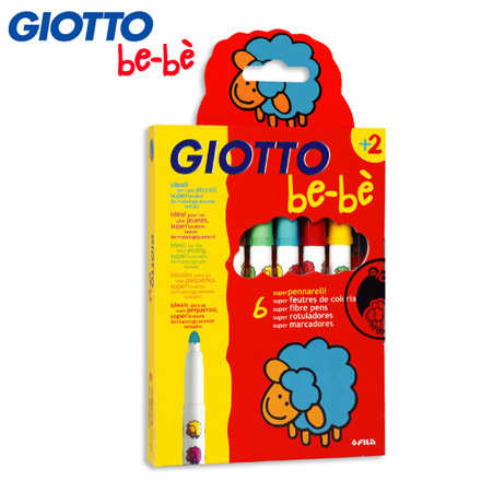 【義大利 GIOTTO】可洗式寶寶彩色筆(6色) / 盒
