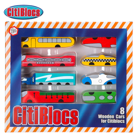 【美國CitiBlocs】骨牌創意積木-可愛車 / 盒