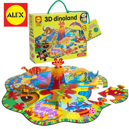 【美國ALEX】立體地板大拼圖-恐龍之島 / 盒