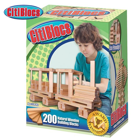 【美國CitiBlocs】骨牌創意積木-原色200 / 盒