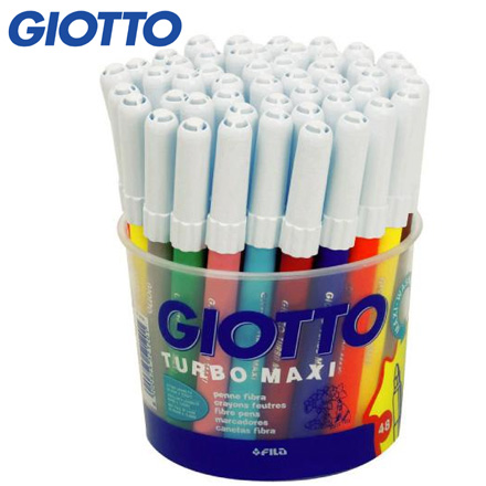 【義大利 GIOTTO】可洗式兒童安全彩色筆(校園12色48支裝) / 盒