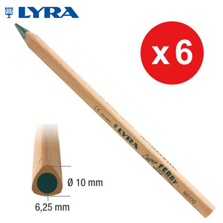 【德國LYRA】兒童三角原木鉛筆(17.5cm) 6入 / 盒
