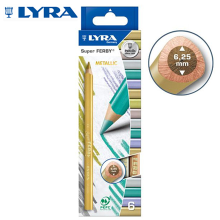 【德國LYRA】三角金屬彩色鉛筆(6色) / 盒