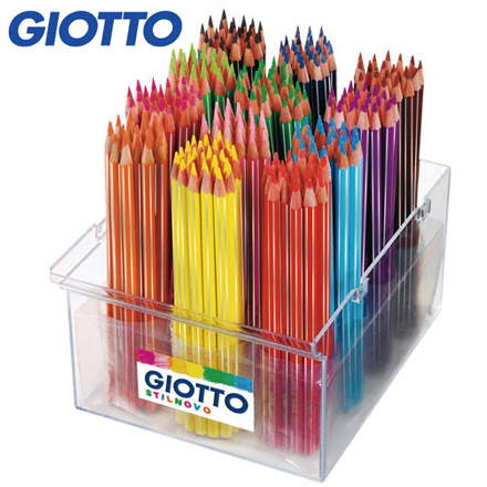 【義大利 GIOTTO】STILNOVO 學用六角彩色鉛筆(12色)(192支校園裝)贈GIOTTO三孔筆削 / 組
